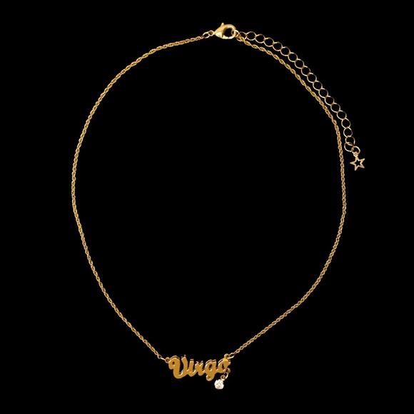 Vintage AVON SP Gold Tone Virgo Pendant with Rhinestone Charm Necklace - Picture 2 of 8